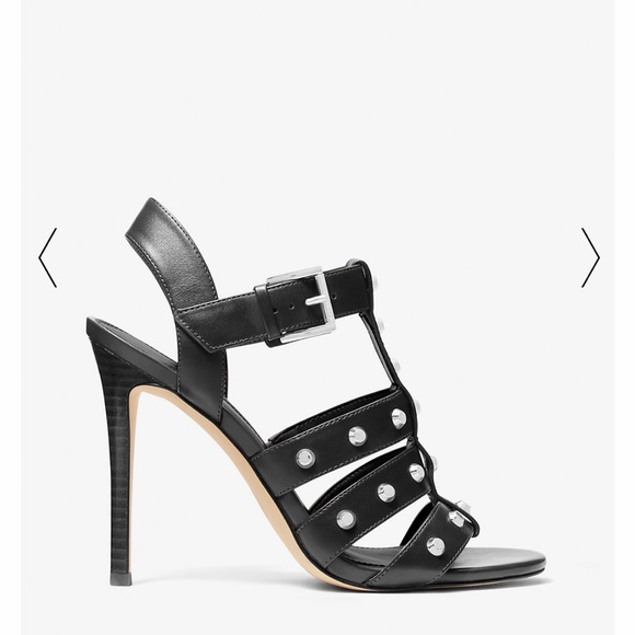 MICHAEL KORS JAGGER BLACK SANDAL LEATHER /ASTOR STUDS Size 7.5 - Picture 5 of 6
